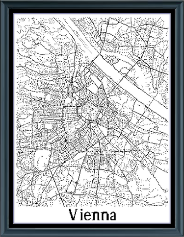 Stitching Jules Design Cross Stitch Pattern Vienna Austria City Street Map Monochrome Counted Cross Stitch Pattern Digital Download